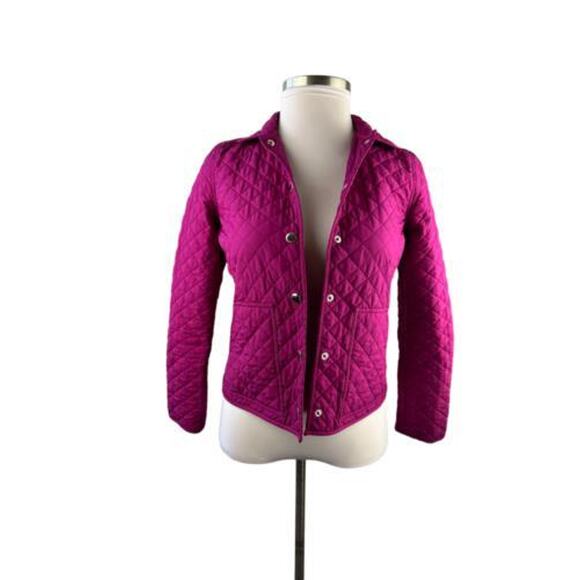 Lauren Ralph Lauren Diamond Quilted Jacket Hot Pink Fuchsia PS Petite S H14205 - Picture 7 of 10